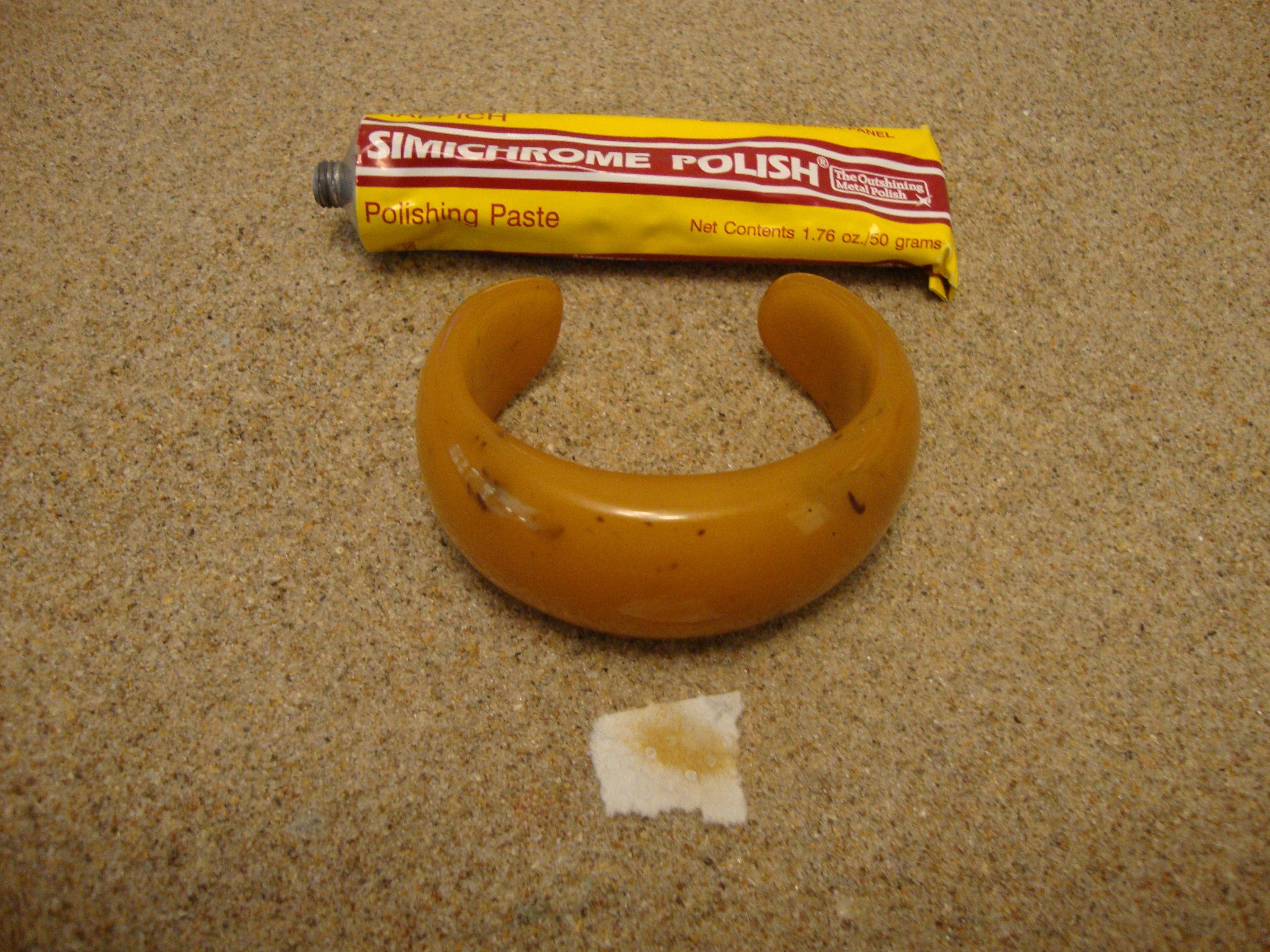 Vintage Butterscotch Bakelite Cuff Bracelet: 1 1/4" Wide