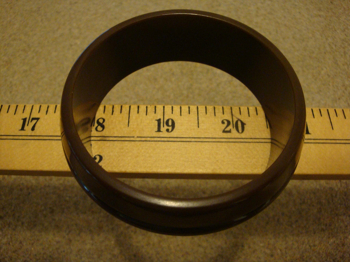 Vintage 1" Chocolate Brown Bakelite Bracelet! Grooved Sleek Art Deco Design!