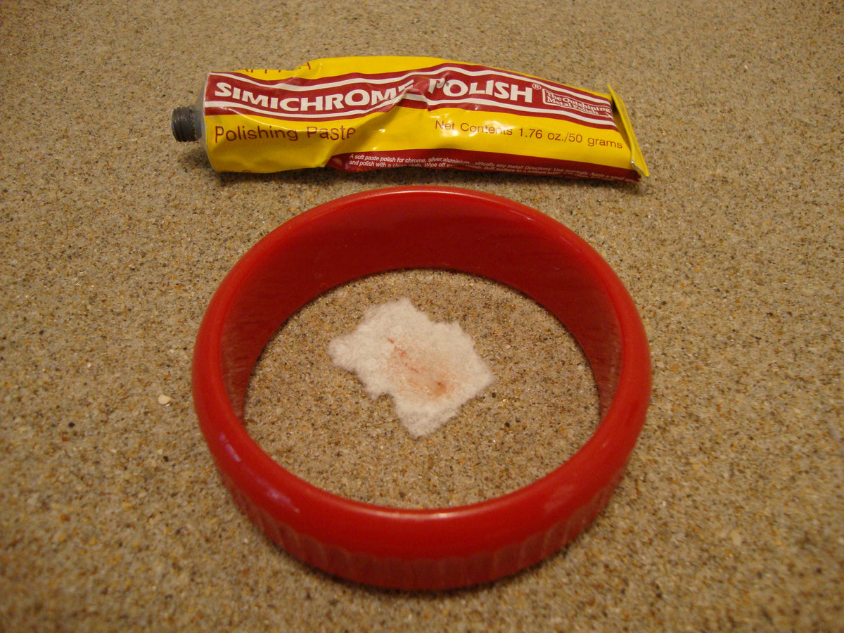 Vintage Cherry Red Bakelite Bracelet: Machine Age Carved Bangle