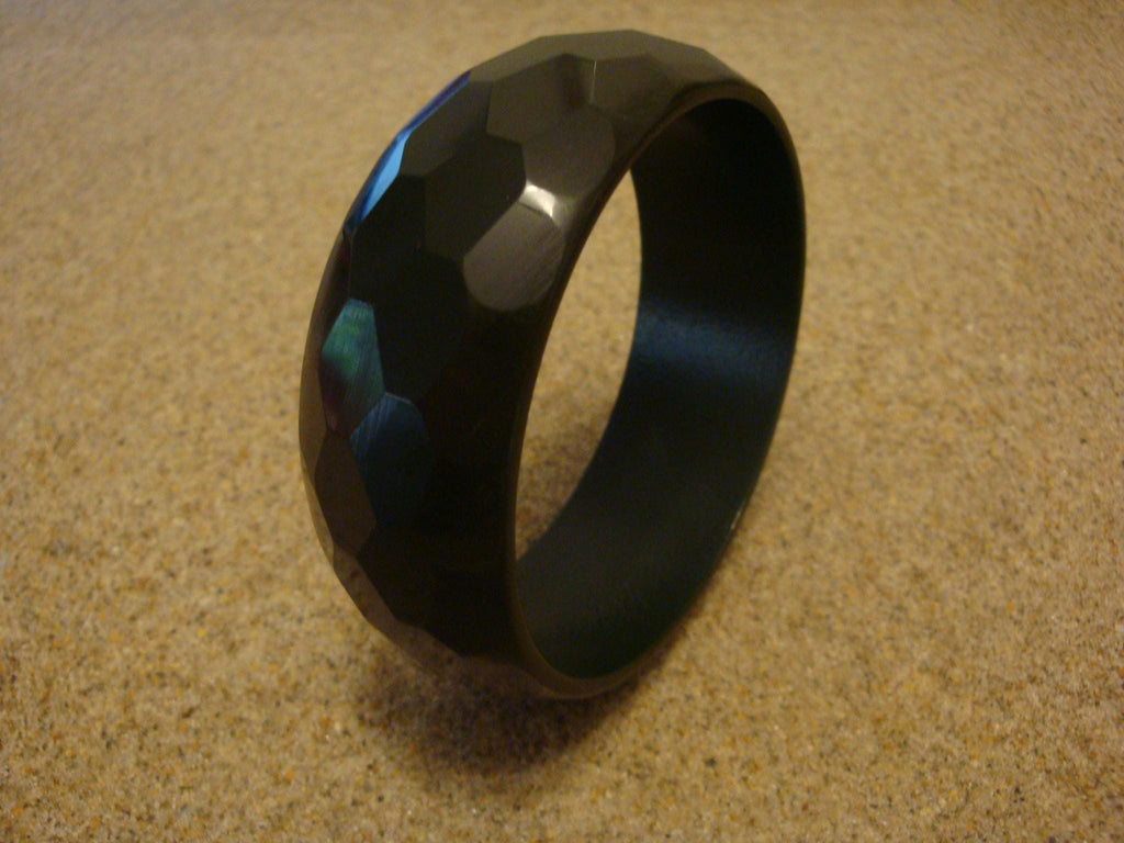 Vintage Green Bakelite Bracelet: Faceted Design, 1-inch