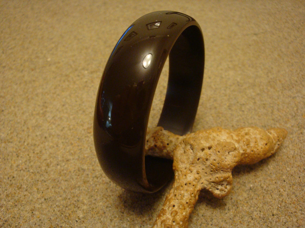 Restored Chocolate Brown Bakelite Bracelet: 3/4" Vintage Bangle!