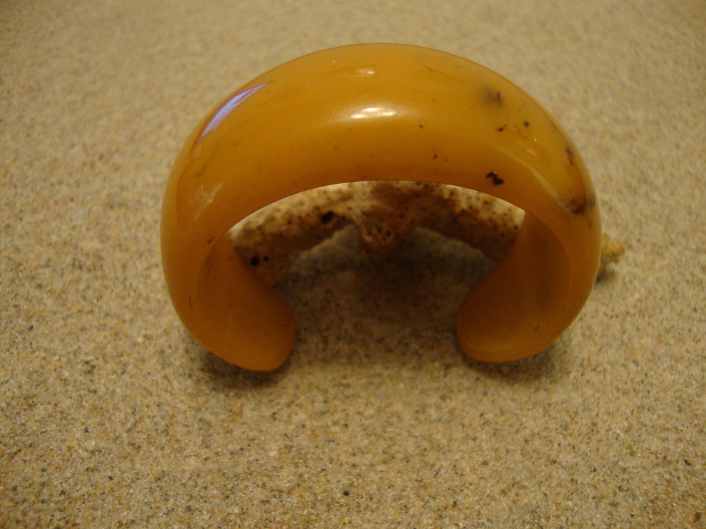 Vintage Butterscotch Bakelite Cuff Bracelet: 1 1/4" Wide