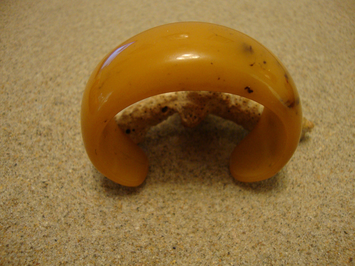 Vintage Butterscotch Bakelite Cuff Bracelet: 1 1/4" Wide