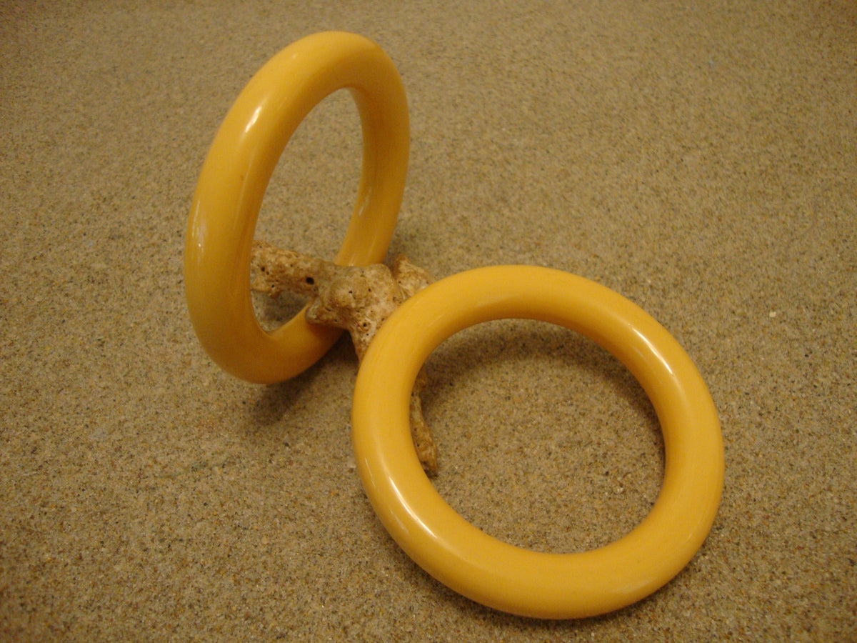 Vintage Pair 1/2" Bakelite Bracelets! Chunky 56g Each; Canary Yellow Color!