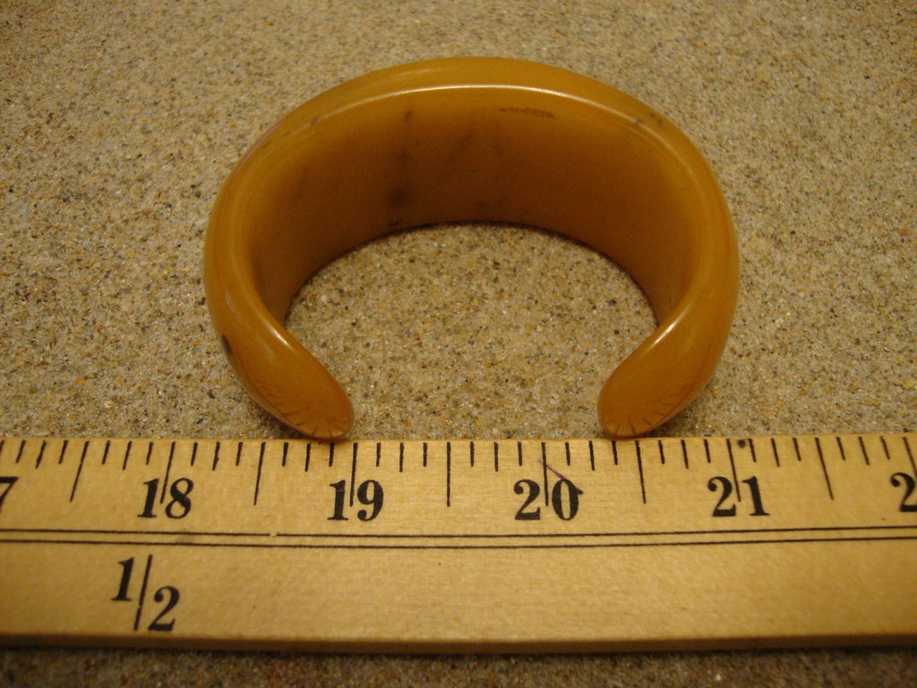 Vintage Butterscotch Bakelite Cuff Bracelet: 1 1/4" Wide