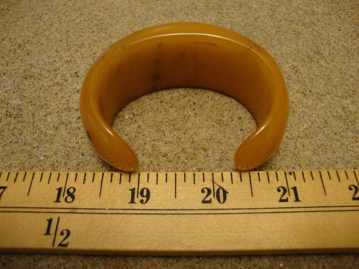 Vintage Butterscotch Bakelite Cuff Bracelet: 1 1/4" Wide