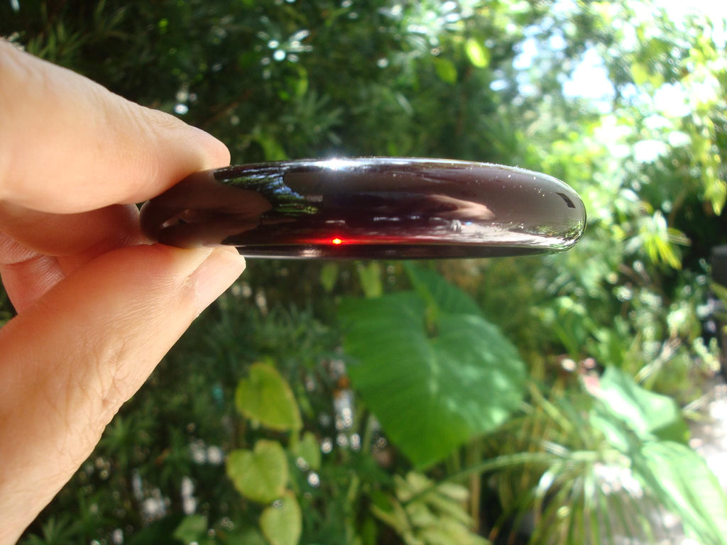 Rare Vintage 3/8" Translucent Red to Black Bakelite Bracelet! Domed Shape!