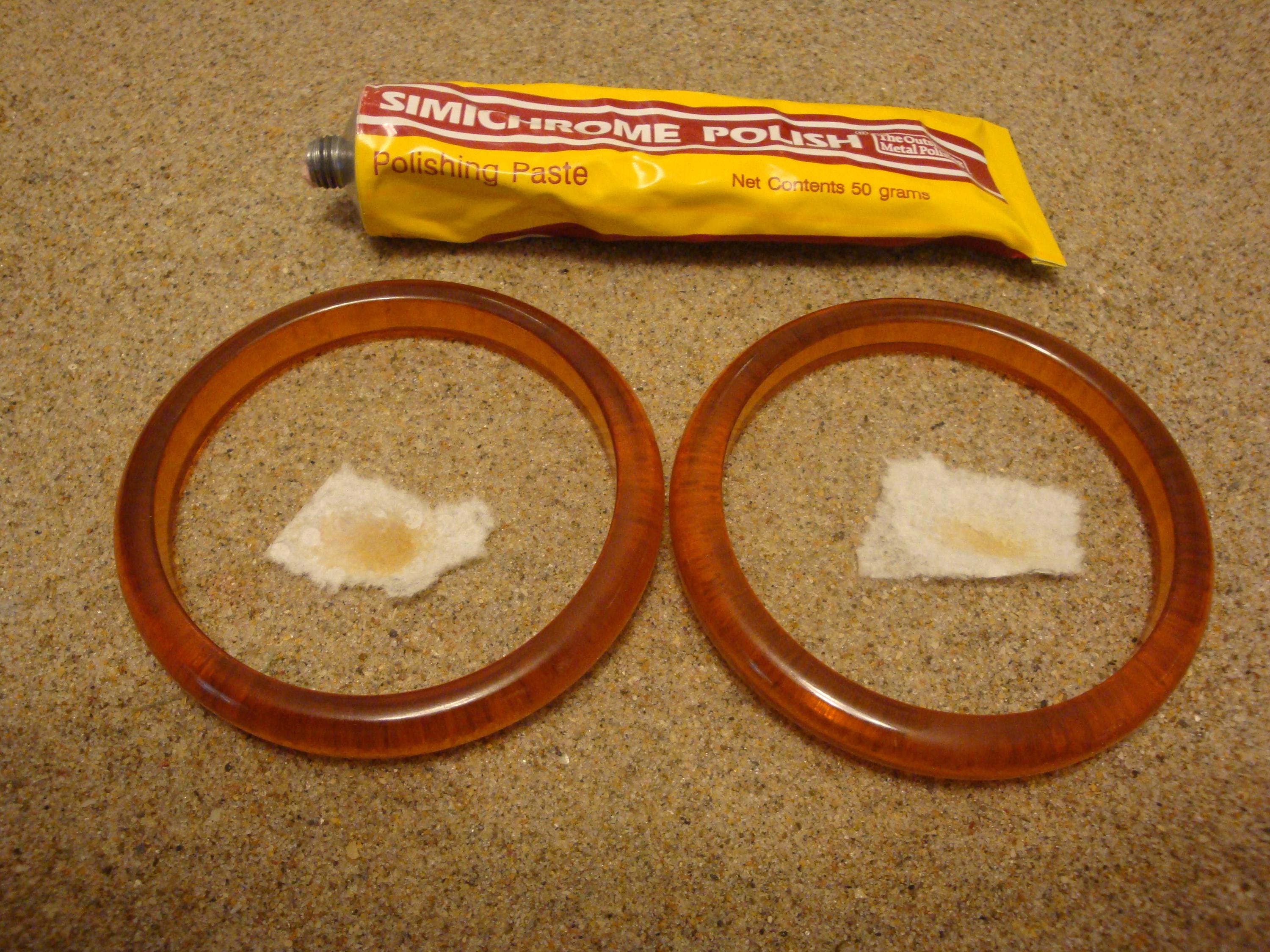 Vintage Prystal Bakelite Bracelets, Clear Copper Color, Pair