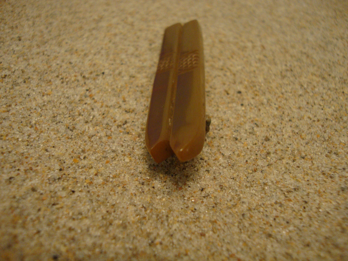 Vintage Olive Green Bakelite Ski Brooch
