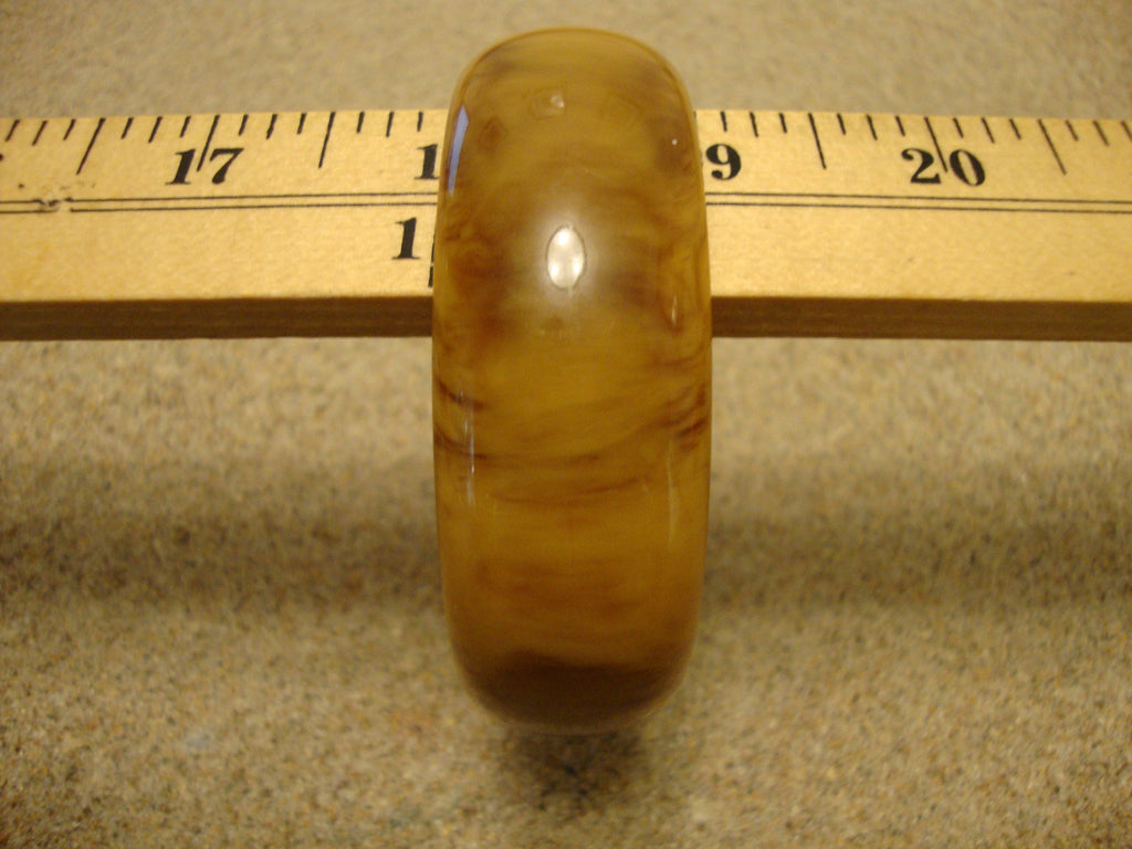 Vintage Marbled Bakelite Bracelet: Light Green, Cream & Brown