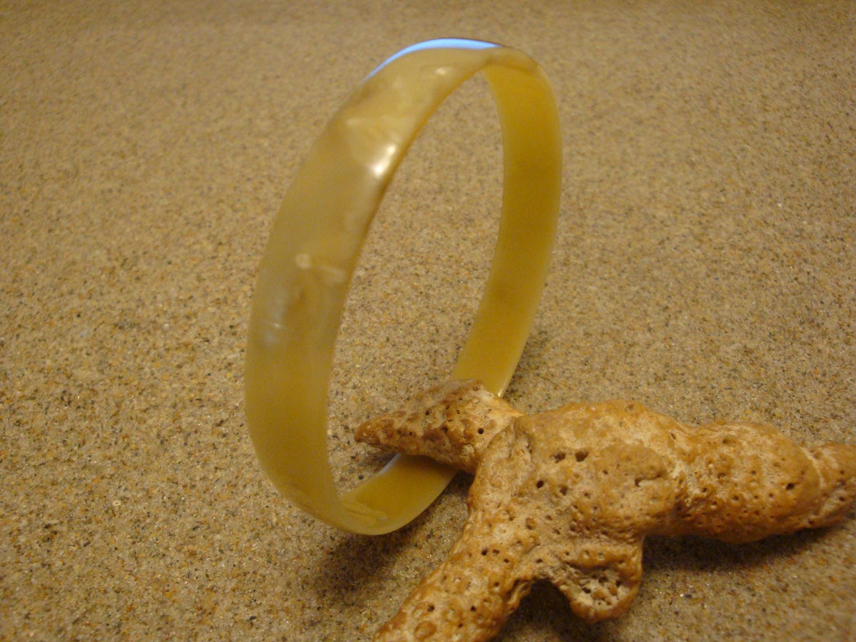 Restored 3/8" Vintage Bakelite Bracelet; Translucent Yellow & Brown Colors!