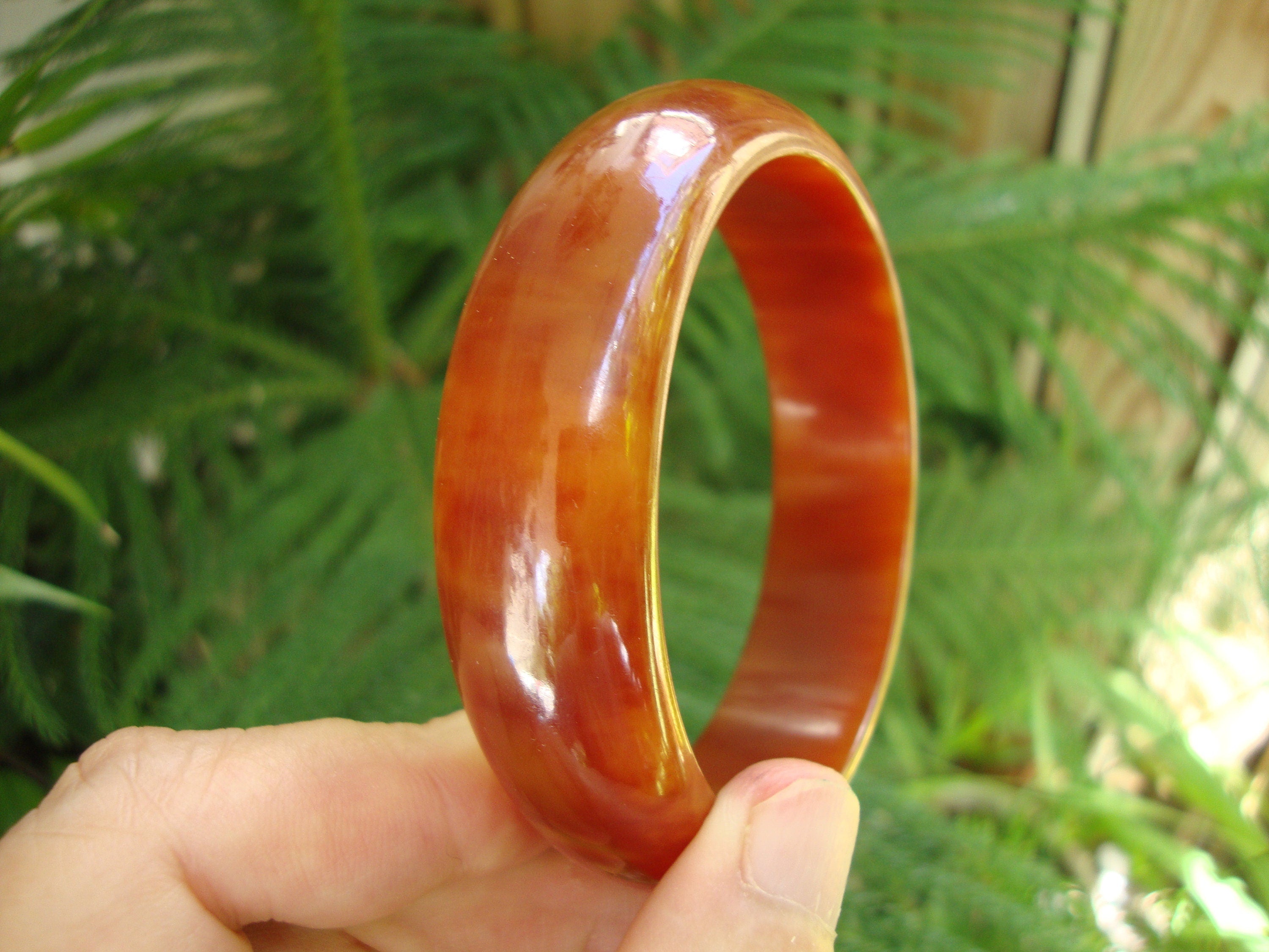 Vintage Marbled Bakelite Bracelet: Cinnamon Butterscotch Colors