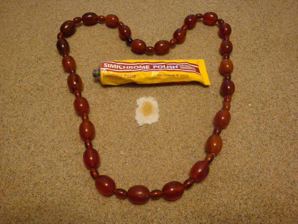 Vintage 30" Translucent Marbled Cherry Bakelite Necklace! Graduated Barrell Beads!