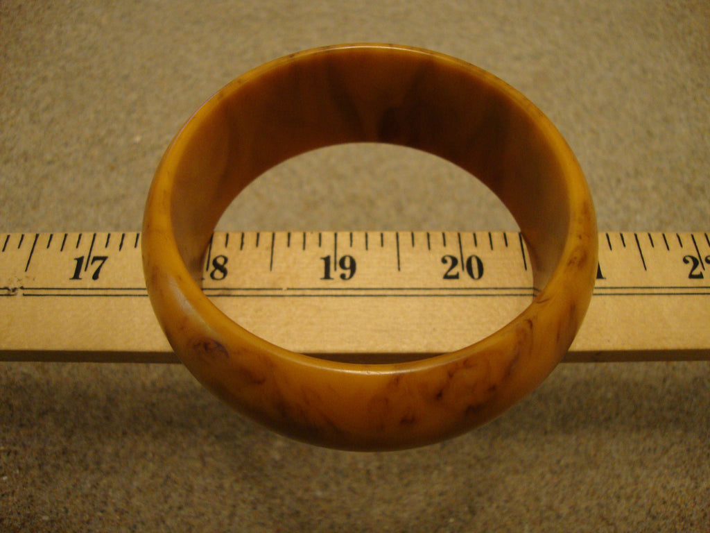 Vintage Marbled Bakelite Bracelet: Brown, Butterscotch, Green