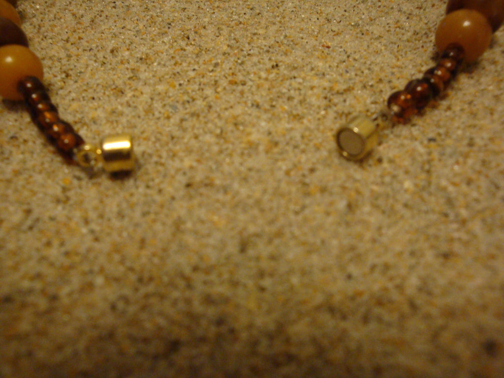 Vintage 17" Bakelite Necklace! Marbled Graduated Brown & Butterscotch Beads!