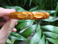 Vintage Brown Overdyed Butterscotch Bakelite Bracelet! Flower/Slash Carvings!!