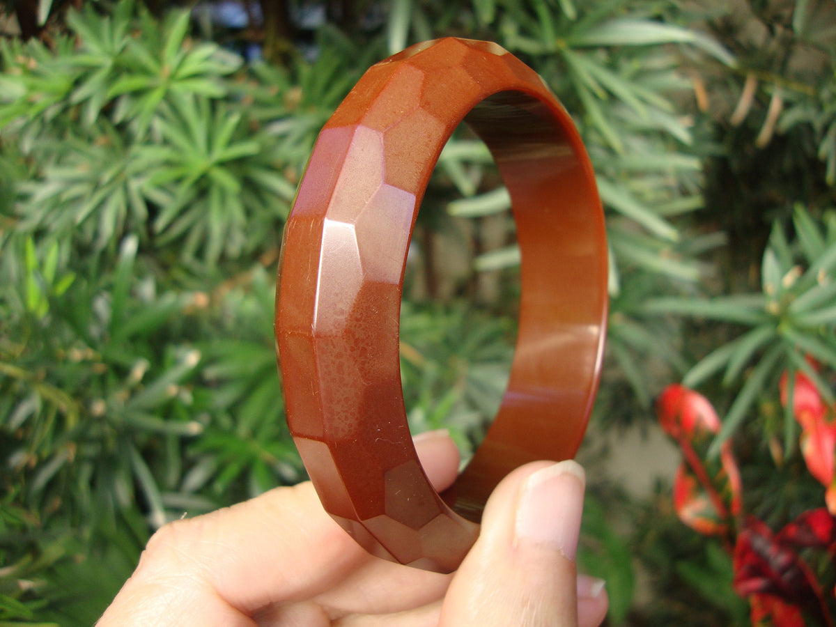 Vintage 3/4" Chocolate Brown Bakelite Bracelet! Rectangular & Pentagon Facets!