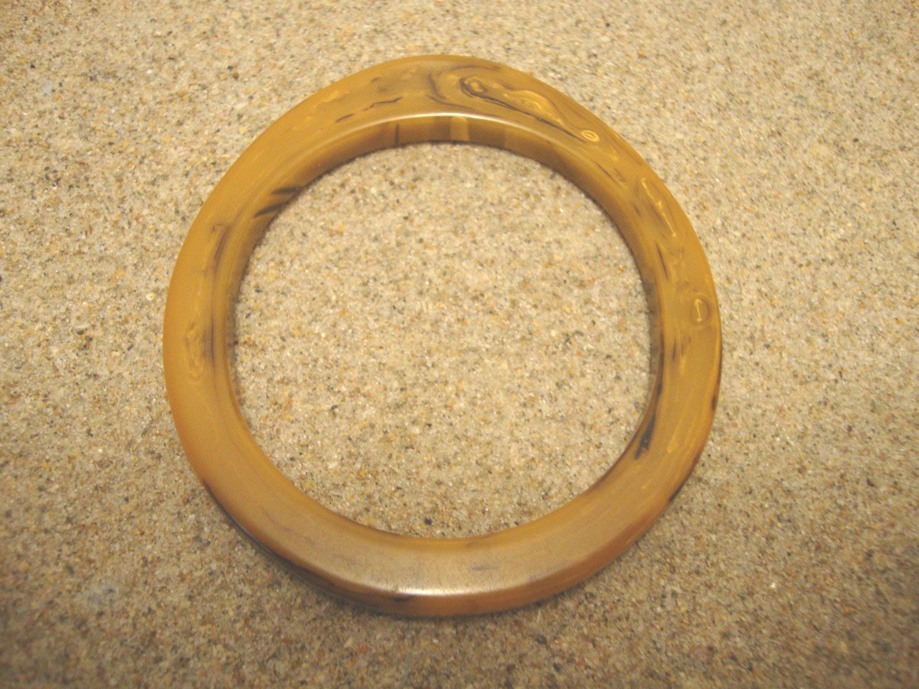 Vintage Marbled Bakelite Bracelet: 1950s Asymmetrical Bangle