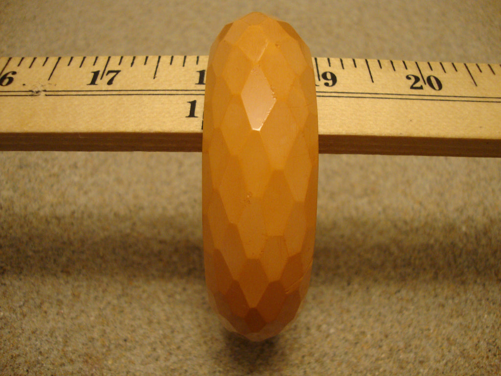 Vintage 7/8" Bakelite Bracelet w/ 3/8" Dome! Diamond & Pentagon Shaped Facets!