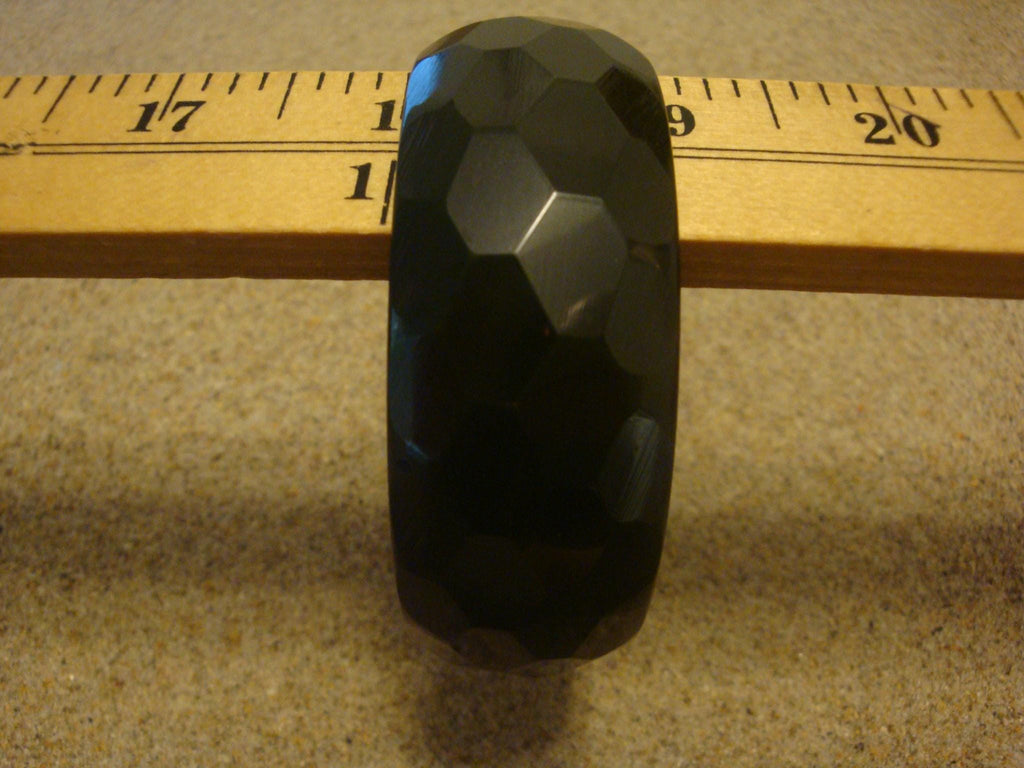 Vintage Green Bakelite Bracelet: Faceted Design, 1-inch