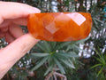 Vintage 1" Burnt Orange & Rust Bakelite Bracelet! Diamond and Triangular Facets!