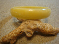Restored Vintage Bakelite Bracelet: Pale Yellow Marbled Bangle