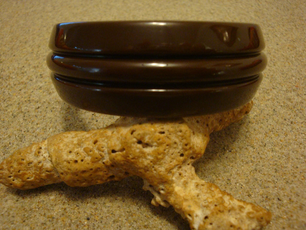 Vintage 1" Chocolate Brown Bakelite Bracelet! Grooved Sleek Art Deco Design!
