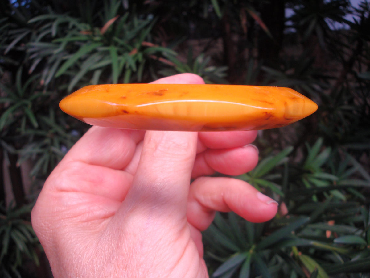 Vintage 1/2" Octagon Bakelite Bracelet; Butterscotch & Brown Colors; Beveled Edges!