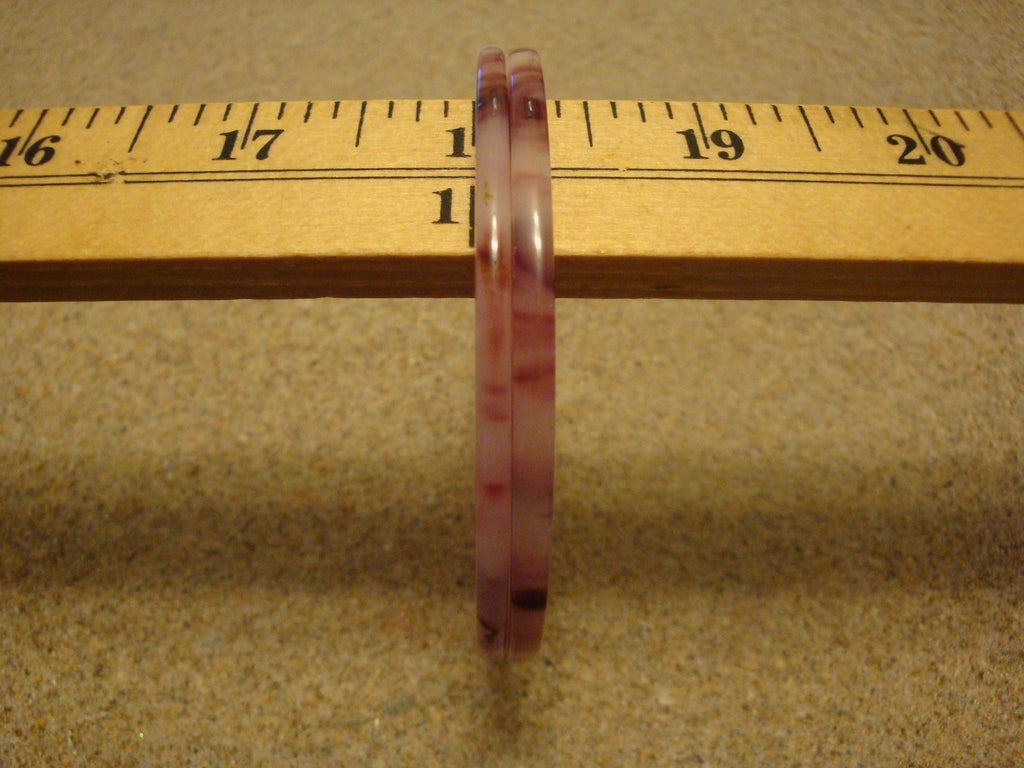 Vintage Bakelite Bracelet Pair: Marbled Purple & Custard Bangles