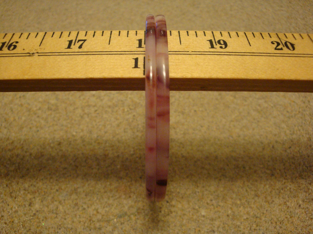 Vintage Bakelite Bracelet Pair: Marbled Purple & Custard Bangles