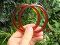 Vintage Pair 3/8" Bakelite Bracelets! Translucent Copper w/ Rust Marbling!