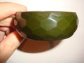 Vintage Green Bakelite Bracelet: Faceted Design, 1-inch