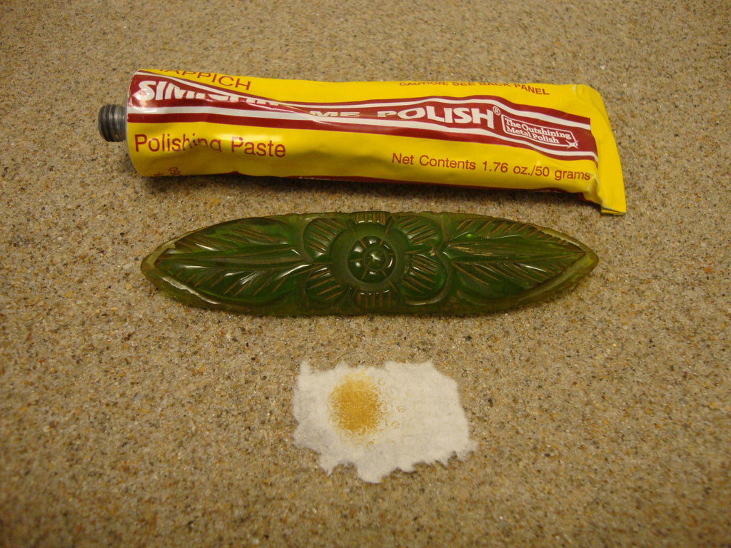 Vintage Bakelite Brooch! Translucent Lime Green w/ Carved Flower & Leaf Design!