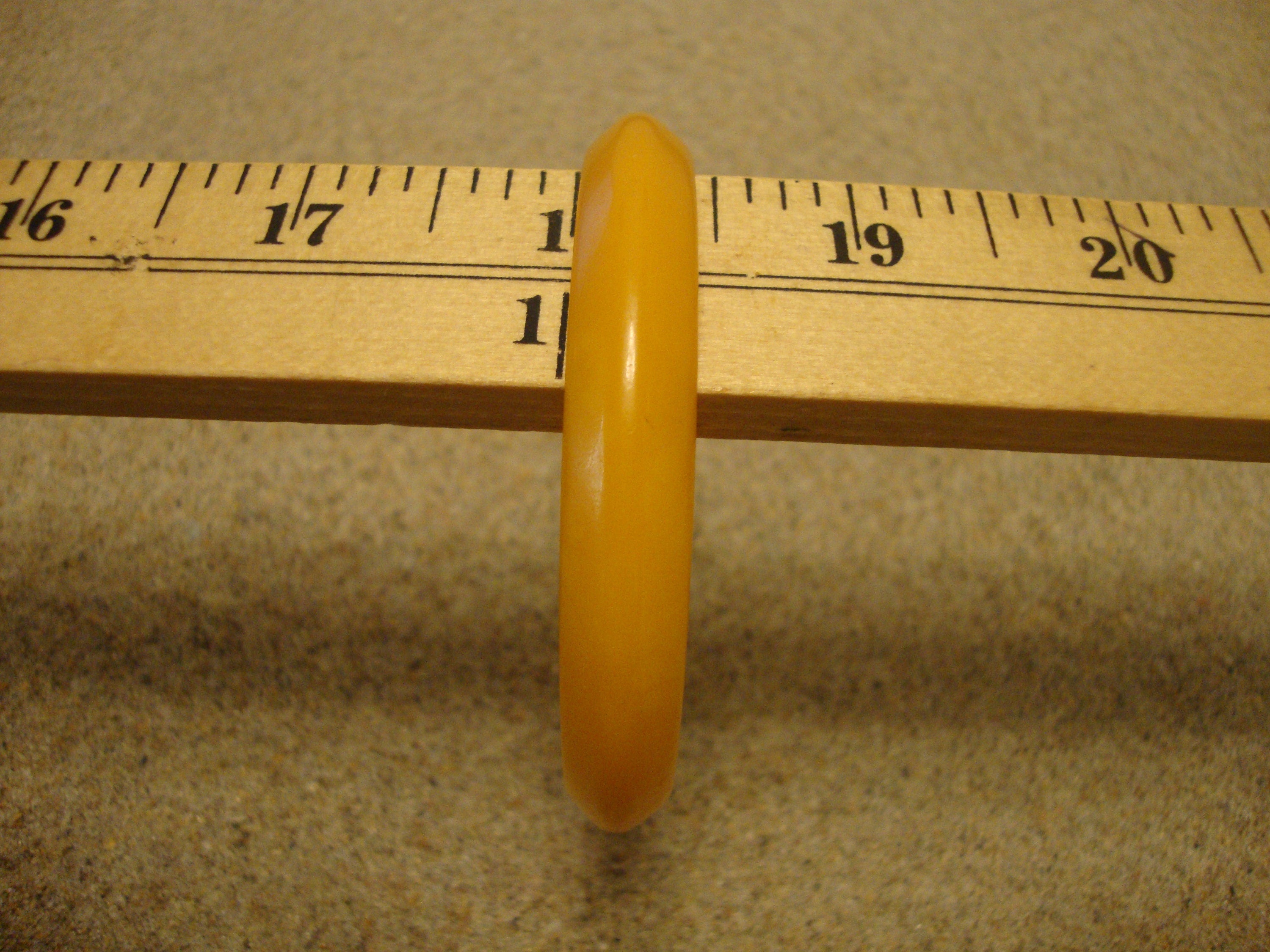 Vintage Lemon Yellow Bakelite Bracelet: Flying Saucer Bangle