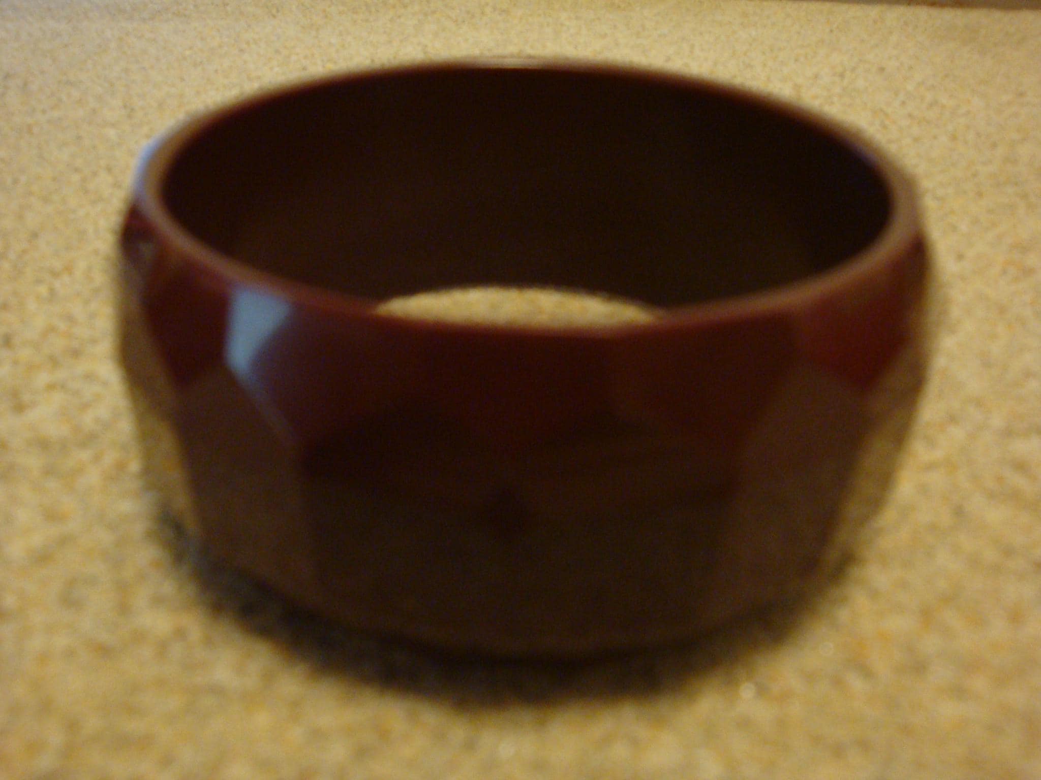Vintage 1 1/4" Chocolate Brown Bakelite Bracelet! w/ Square & Pentagon Facets!