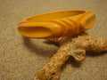 Vintage 5/8" Canary Yellow Bakelite Bracelet! Unique Deep Abstract Carvings!