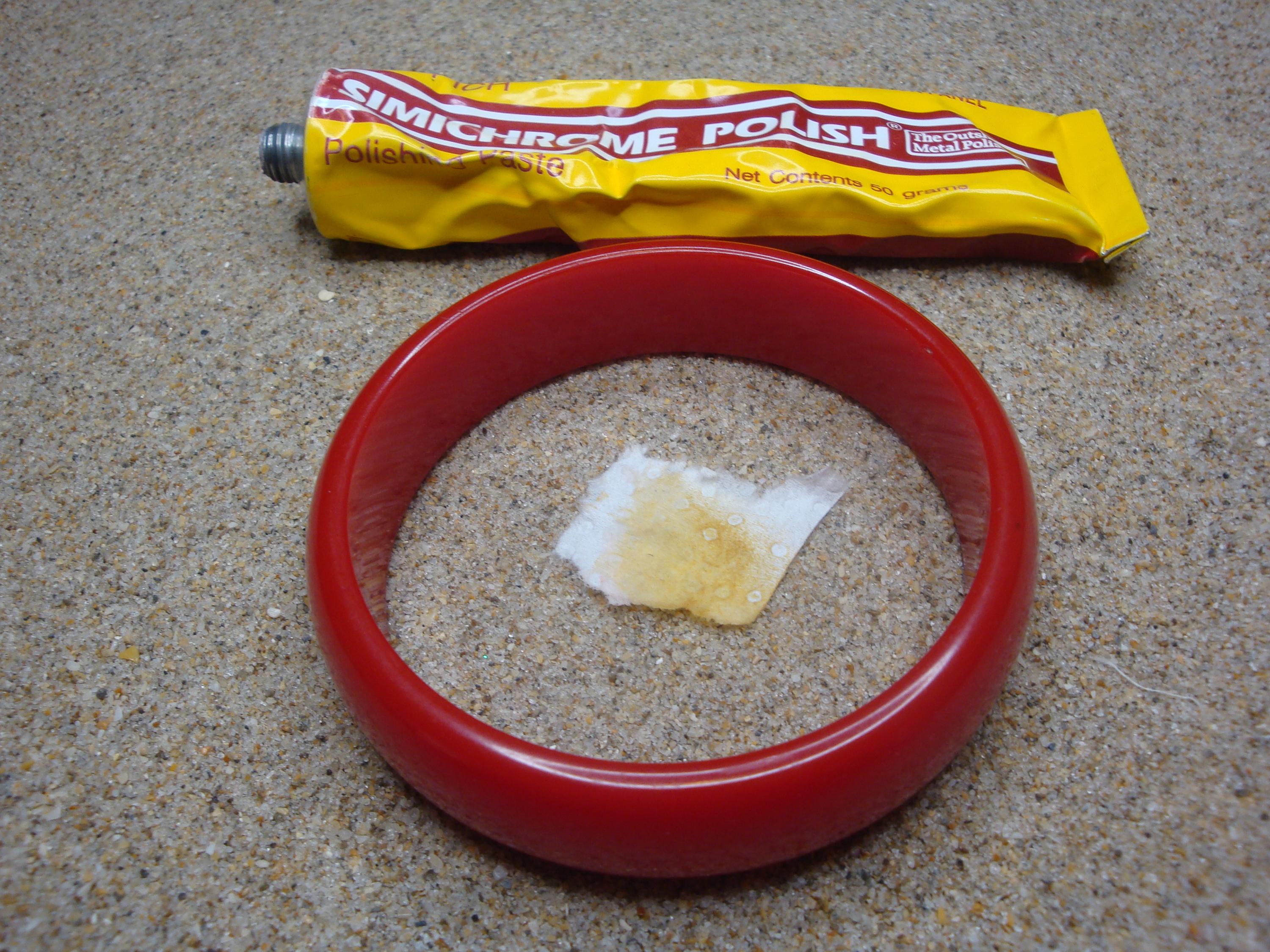 Vintage Bright Red Bakelite Bracelet: 3/4" Domed Bangle