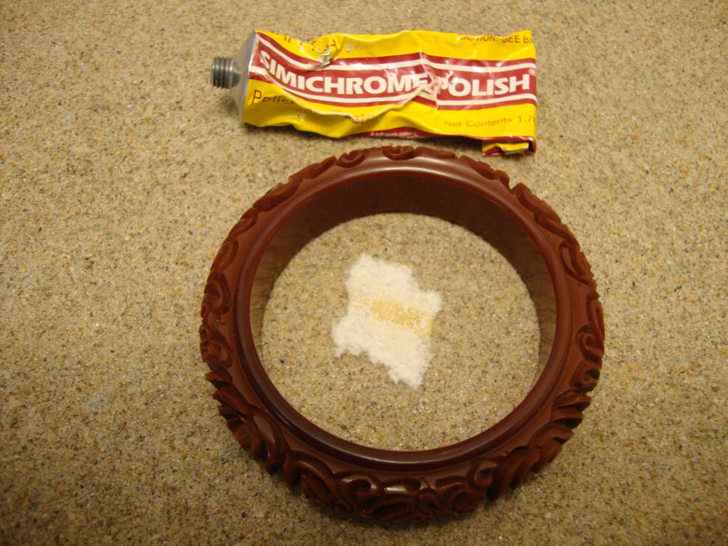 Vintage 5/8" Chocolate Brown Bakelite Bracelet! Heavily Carved Flower Designs!
