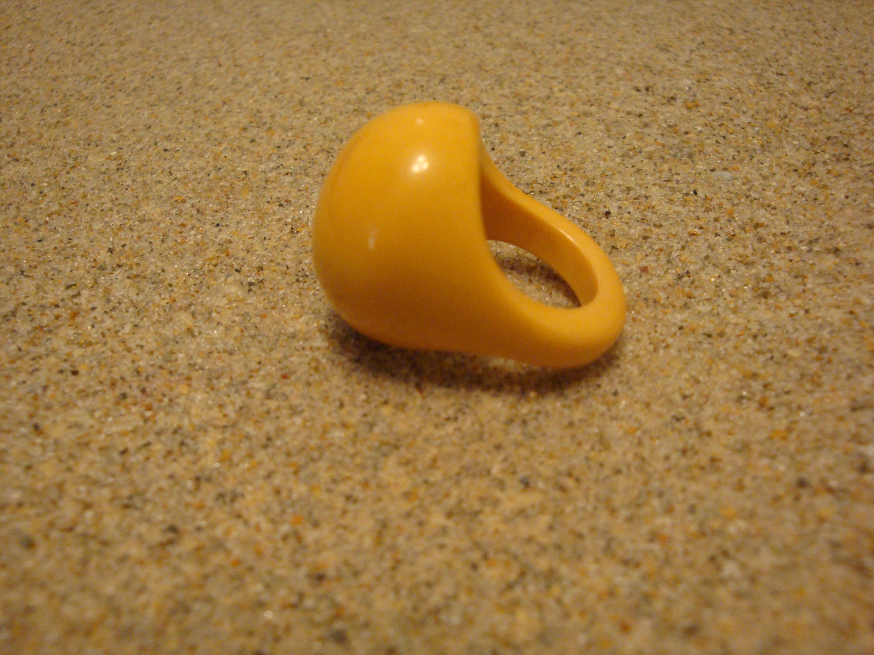 Vintage Bakelite High Domed Ring! Size 5 1/2;  Solid Canary Yellow Color!