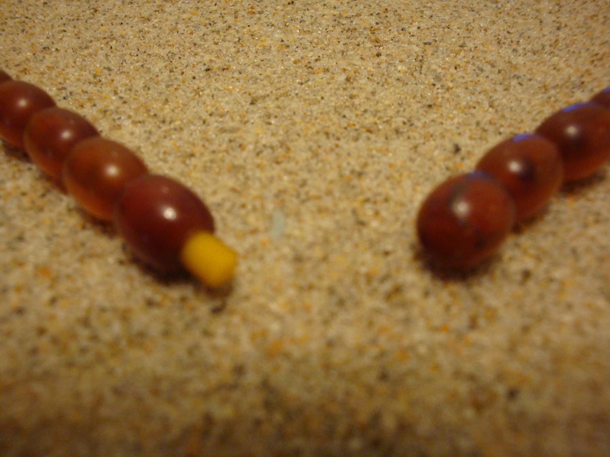 Vintage 26" Bakelite Necklace, Graduated Marbled Amber and Rust Barrel Beads
