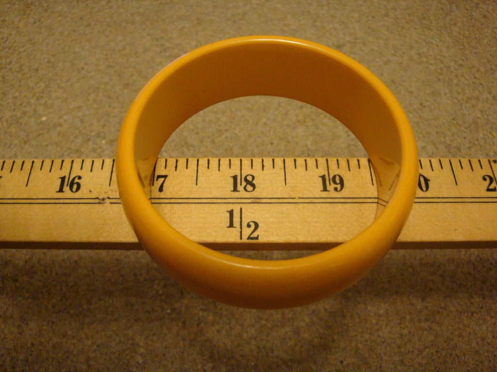Vintage 1" Canary Yellow Bakelite Bangle Bracelet