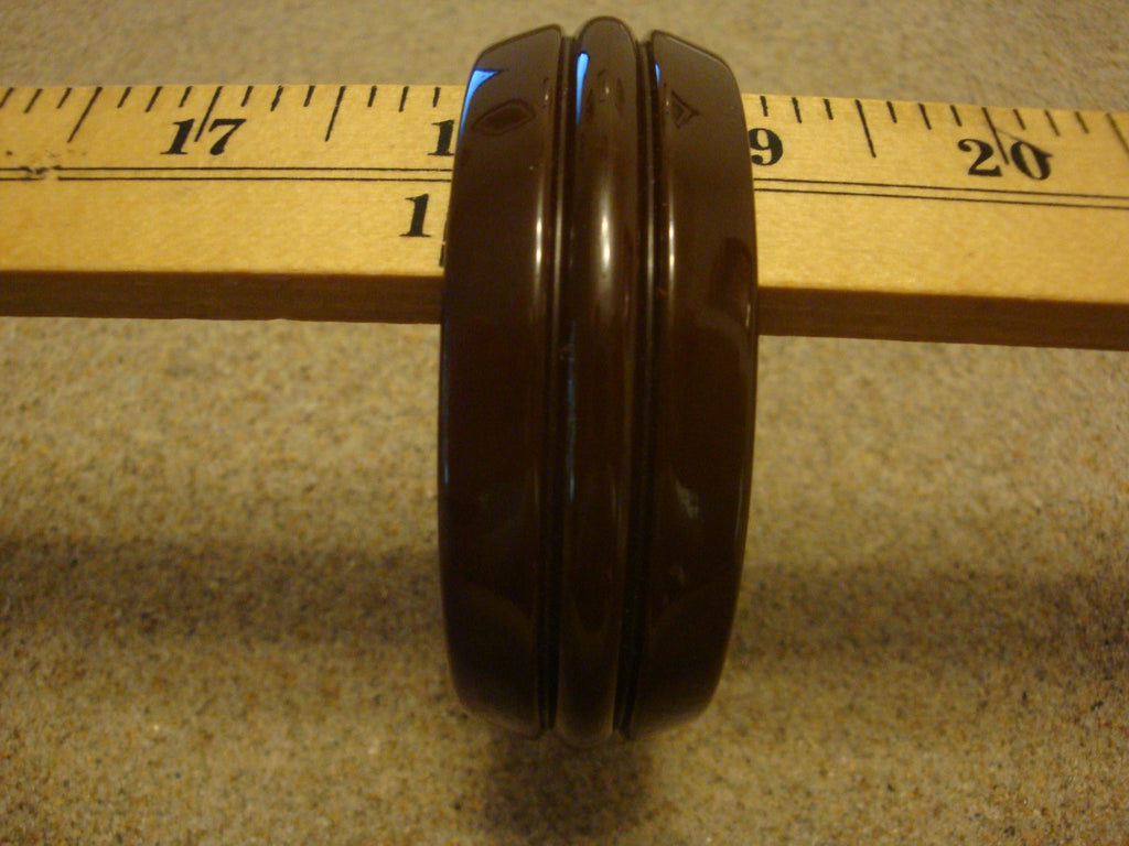 Vintage 1" Chocolate Brown Bakelite Bracelet! Grooved Sleek Art Deco Design!