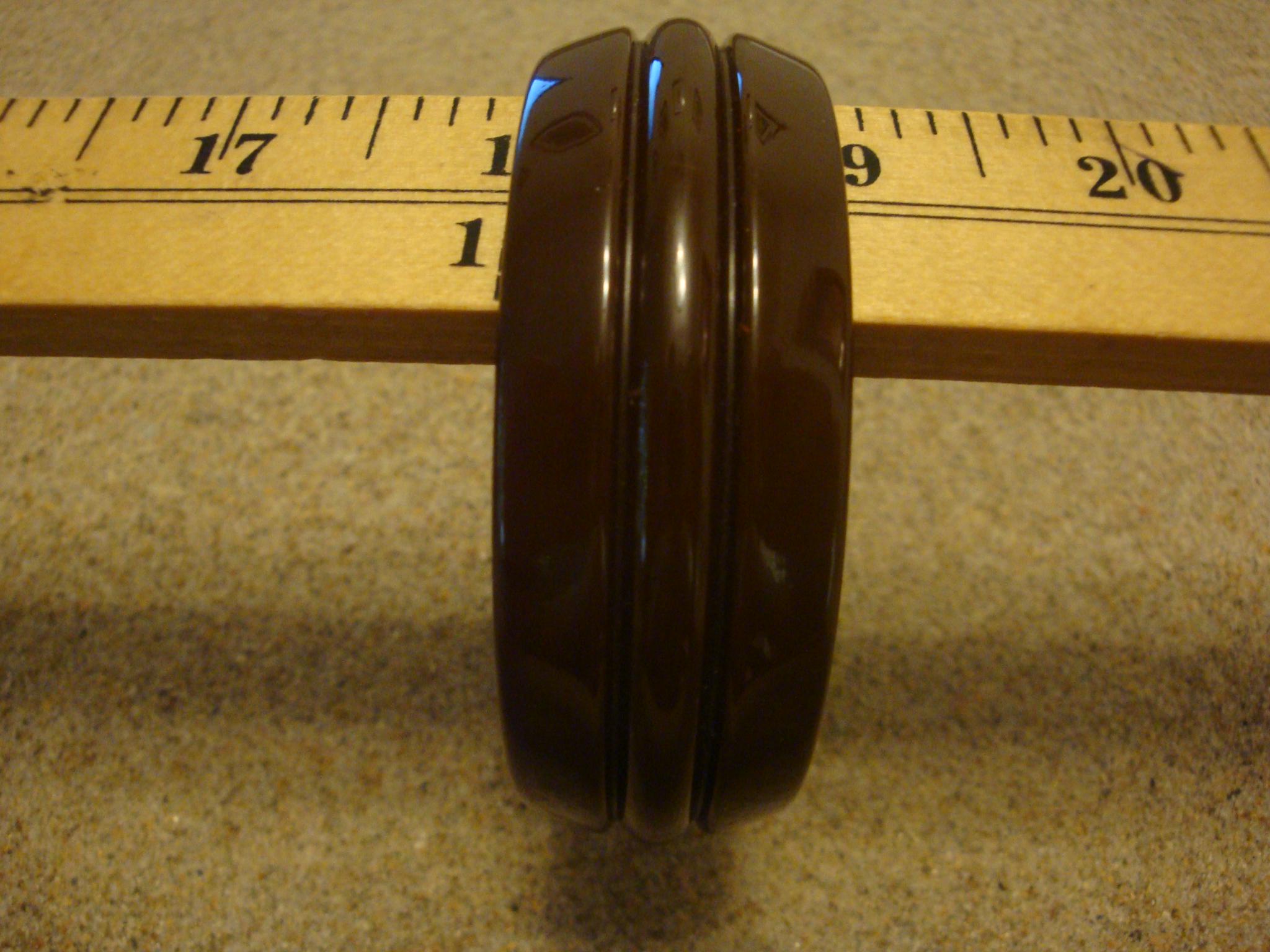 Vintage 1" Chocolate Brown Bakelite Bracelet! Grooved Sleek Art Deco Design!