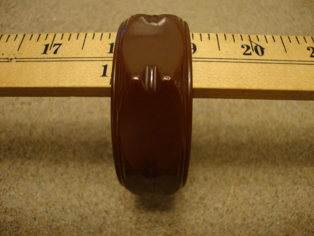 Vintage 1" Chocolate Brown Bakelite Bracelet! Unique Large Oval Linked Facets!