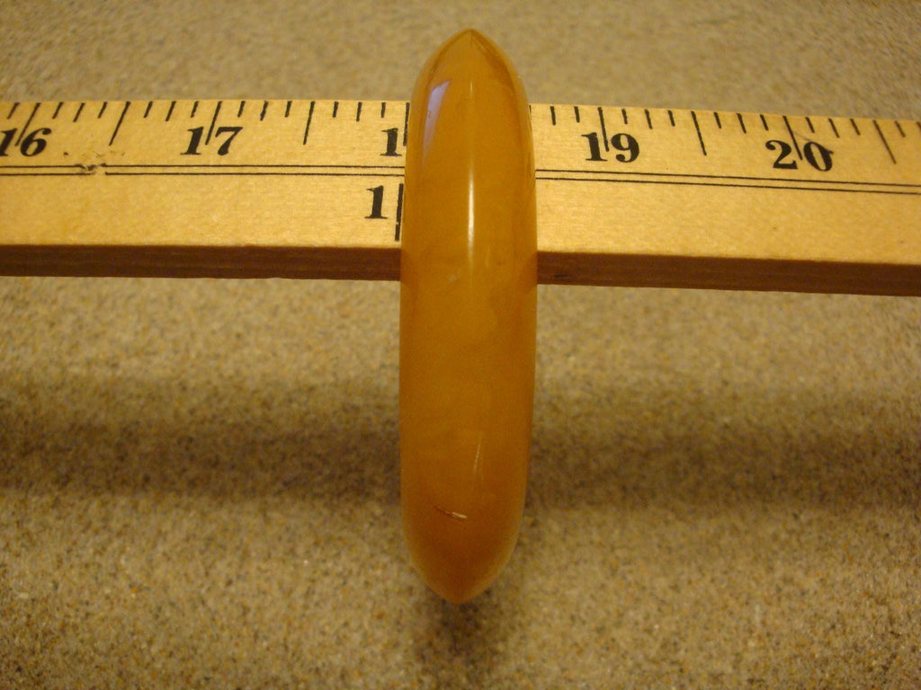 Vintage 5/8" Bakelite Saucer Bracelet! Semi Translucent Yellow w/ Opaque Yellow Marbling!