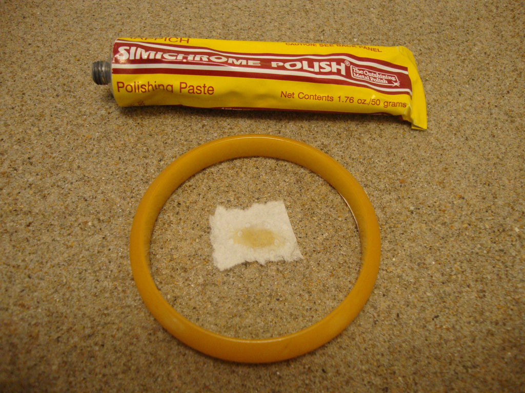 Vintage Lemon Yellow Bakelite Bracelet: Flying Saucer Bangle