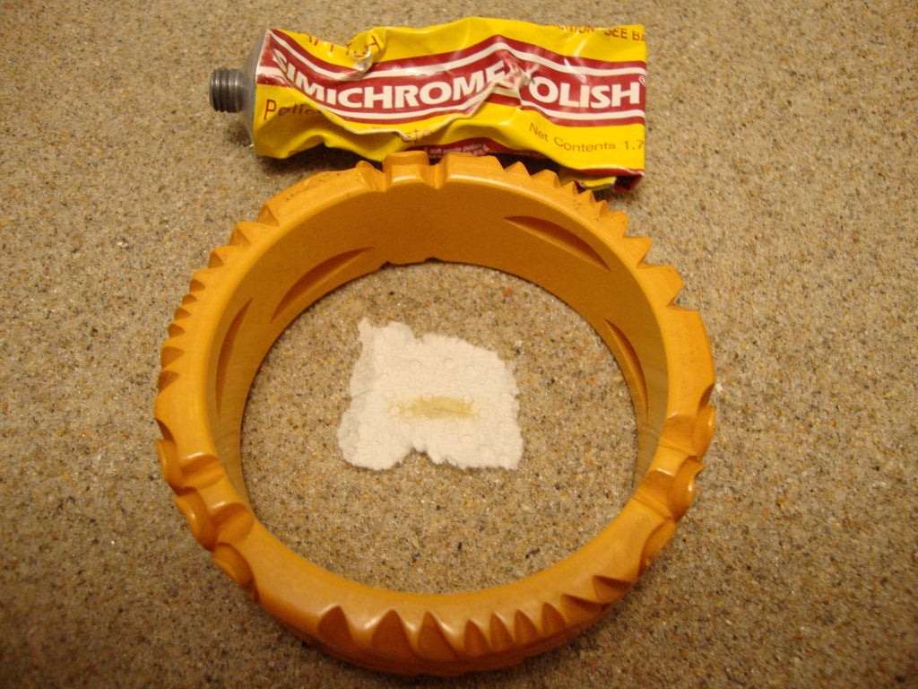 Vintage 7/8" Goldenrod Bakelite Bracelet! Open Work Deep Flower & Leaf Carvings!
