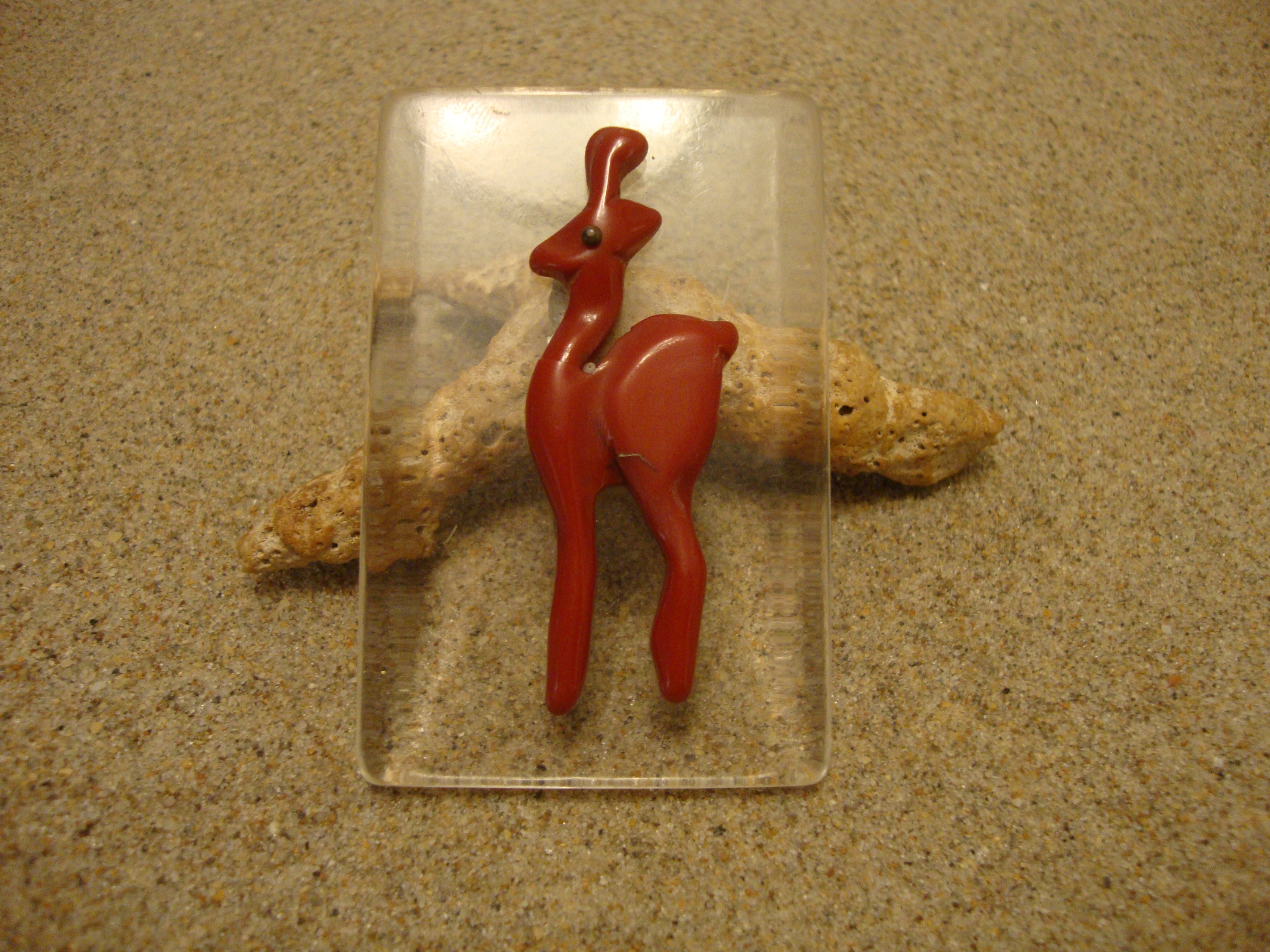 WoW Check This Out!! Super Rare Bakelite "Bambi" & Lucite Brooch!