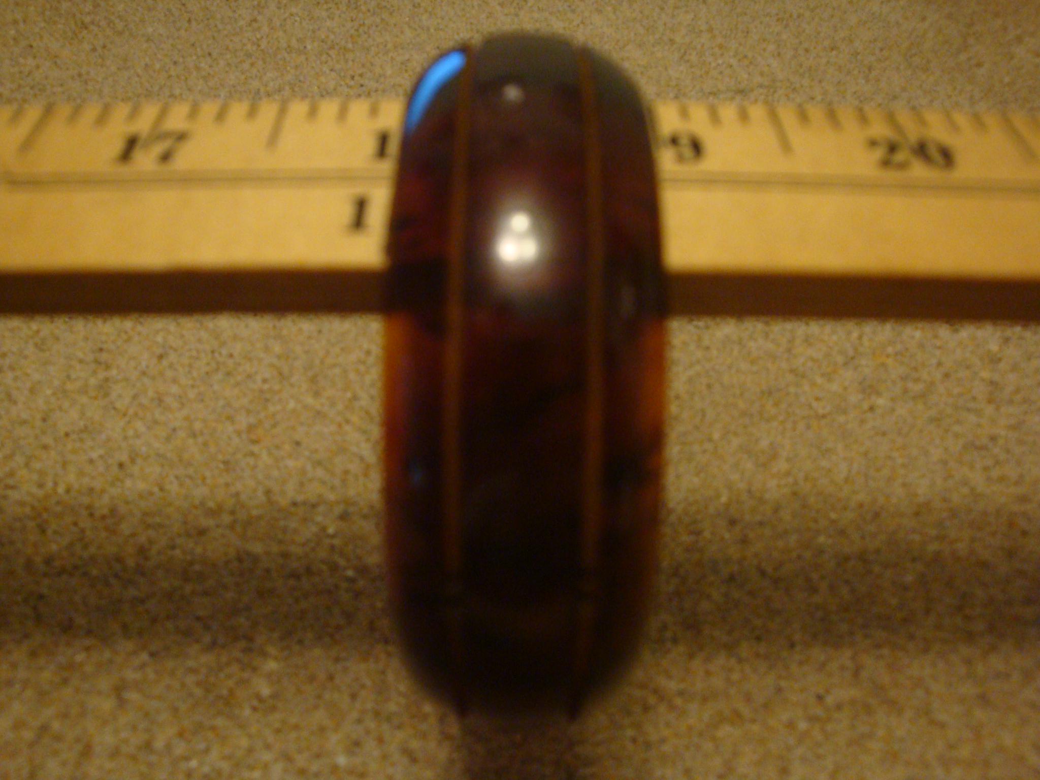 Vintage 7/8" Copper & Rust Bakelite Bracelet! Sleek Dual Groove Carved Design!