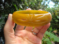 Vintage 3/4" Chartreuse Bakelite Bracelet! Open Work Flower Inspired Carvings!